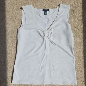 Alfani White Sleeveless Knot-Detail Tank Top